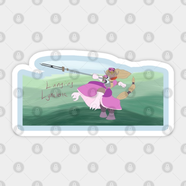 Lunging Lynelette Sticker by Prinny_Dood_emporium